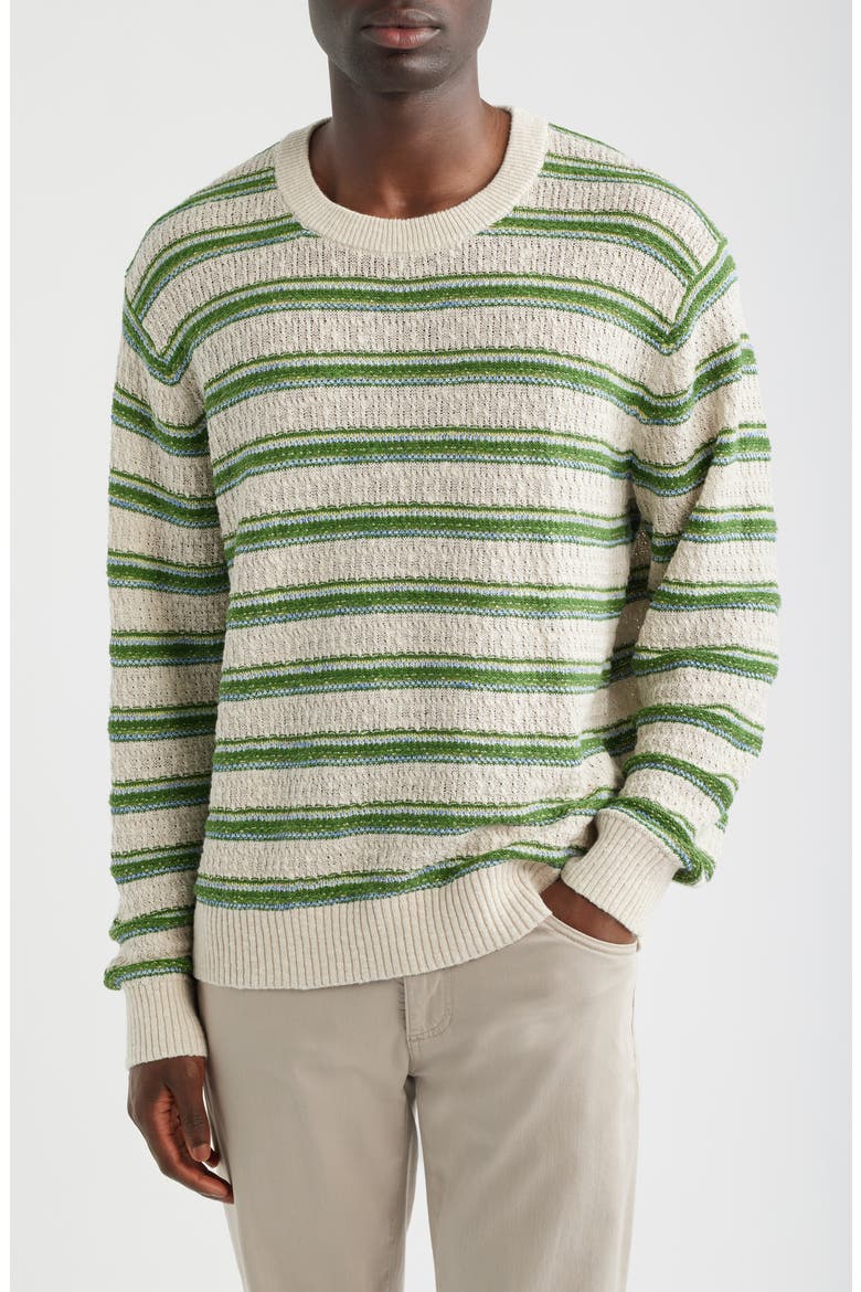 Stripe Cotton, Linen & Silk Sweater, Main, color, NATURAL