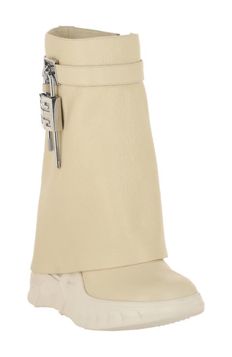 Shark Lock Foldover Shaft Biker Boot (Women)