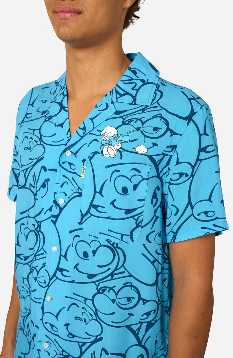 OppoSuits The Smurfs - Smurftastic Camp Shirt, Alternate, color, Blue