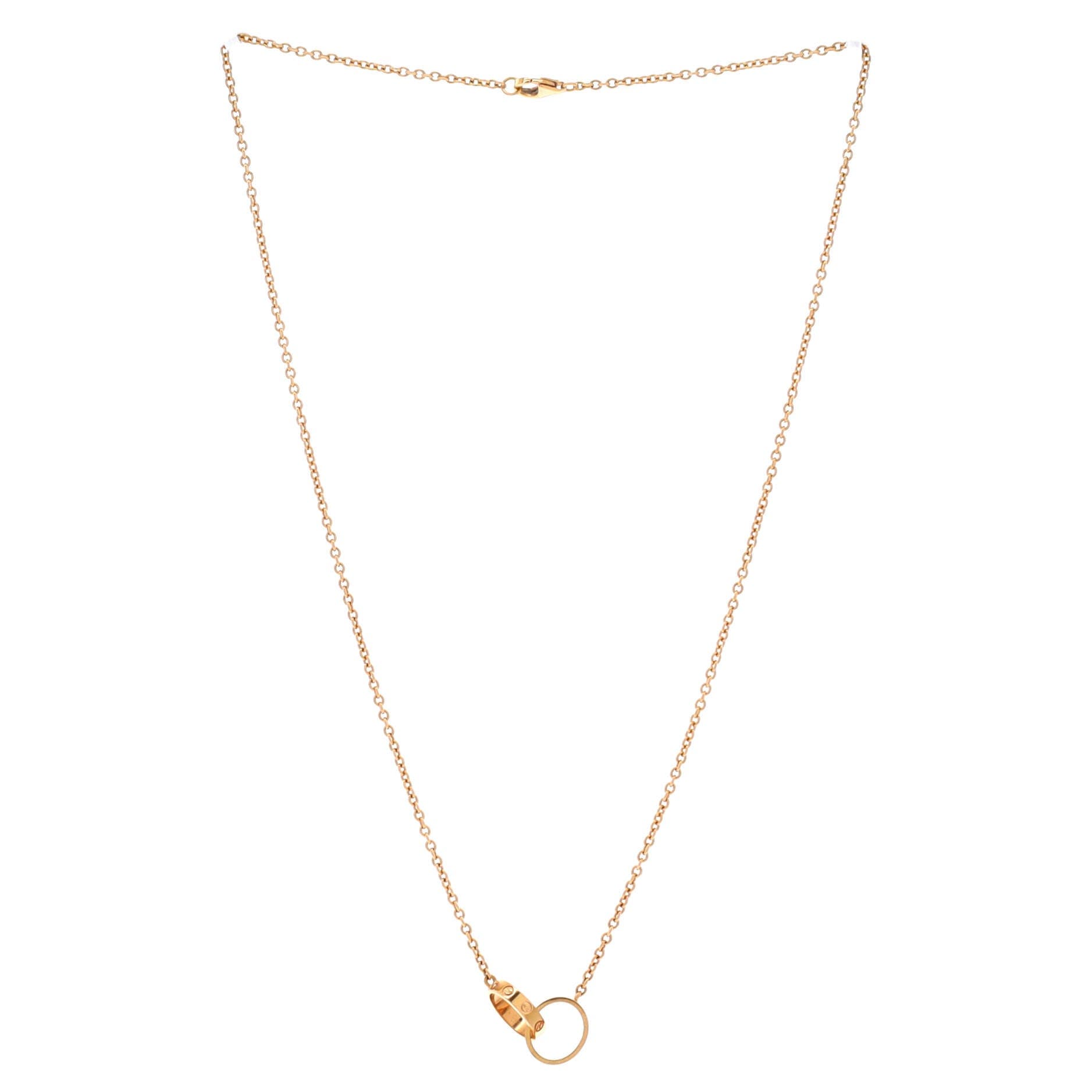 Love Interlocking Necklace 18K Rose Gold, Alternate, color, Metallic Gold