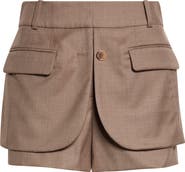 MONSE Jacket Hem Wool Shorts