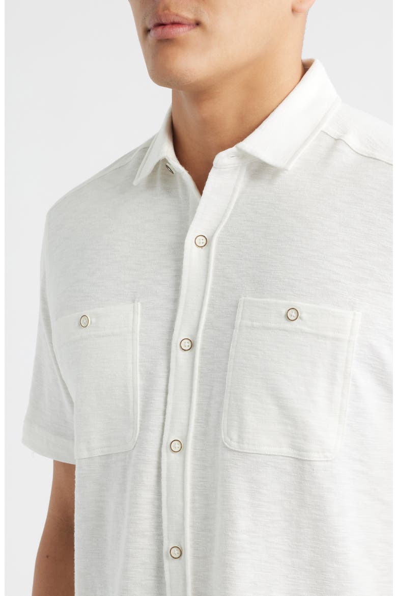 Riley Short Sleeve Knit Button-Up Shirt, Alternate, color, WHITE