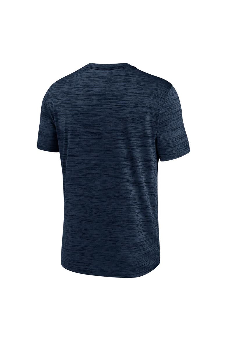 Men's Nike Navy West Virginia Mountaineers Campus Center Stack Velocity Performance T-Shirt, Alternate, color, Navy