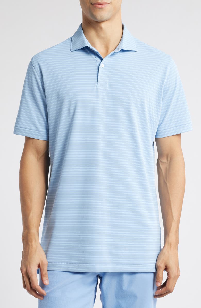 Peter Millar Crown Crafted Mezzo Stripe Performance Polo, Main, color, Angelite