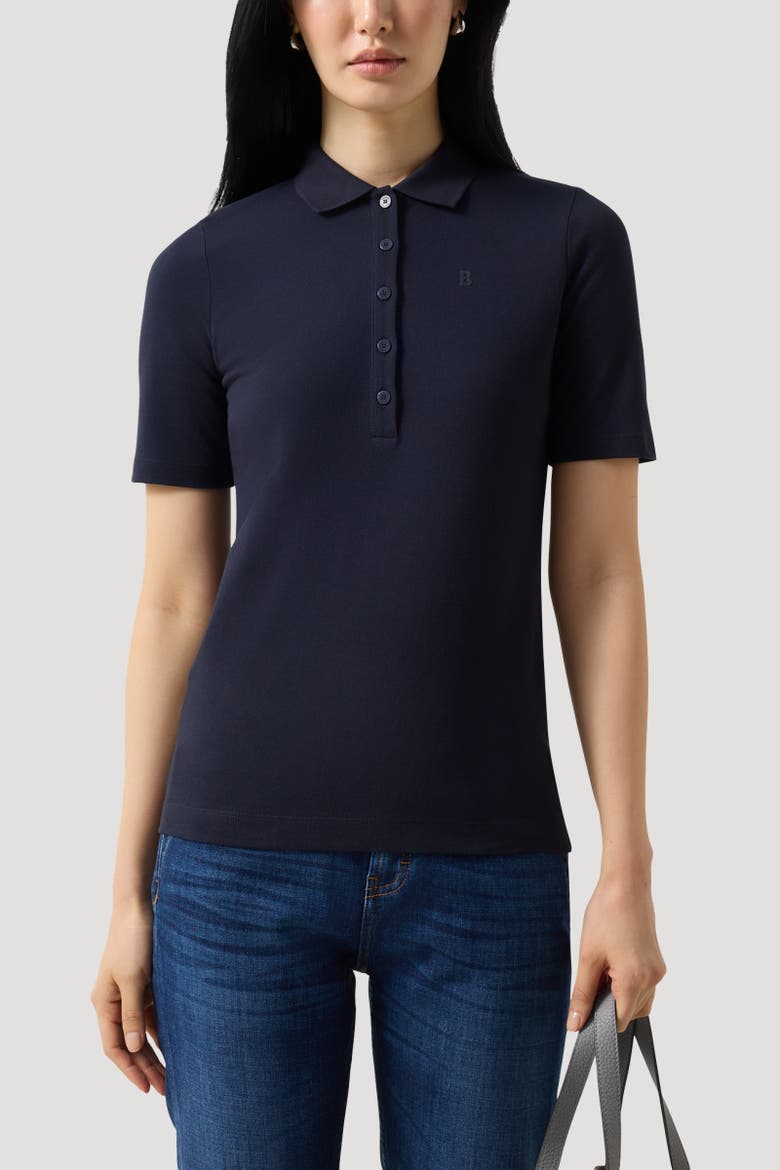 Malika Polo Shirt, Alternate, color, Navy blue