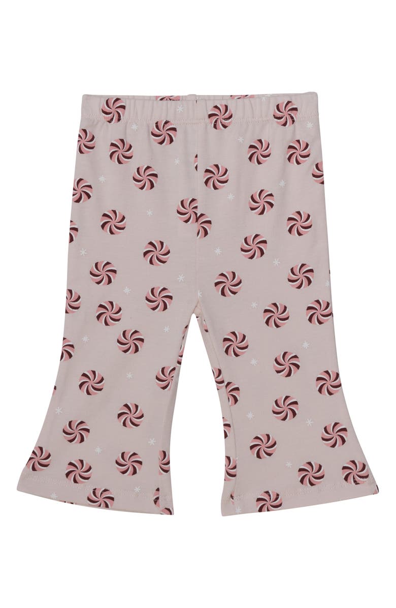 PL BABY BY PETIT LEM Bodysuit, Flare Pants, Socks & Headband Set, Alternate, color, Plum Peppermint