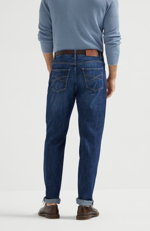 Brunello Cucinelli Lightweight Denim Trousers In Dark Denim