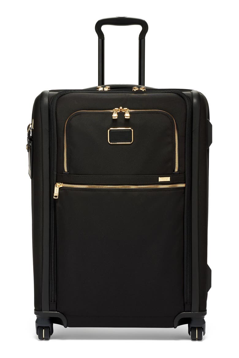 Short Trip 26-Inch Expandable 4-Wheel Packing Case, Main, color, BLACK/ GOLD