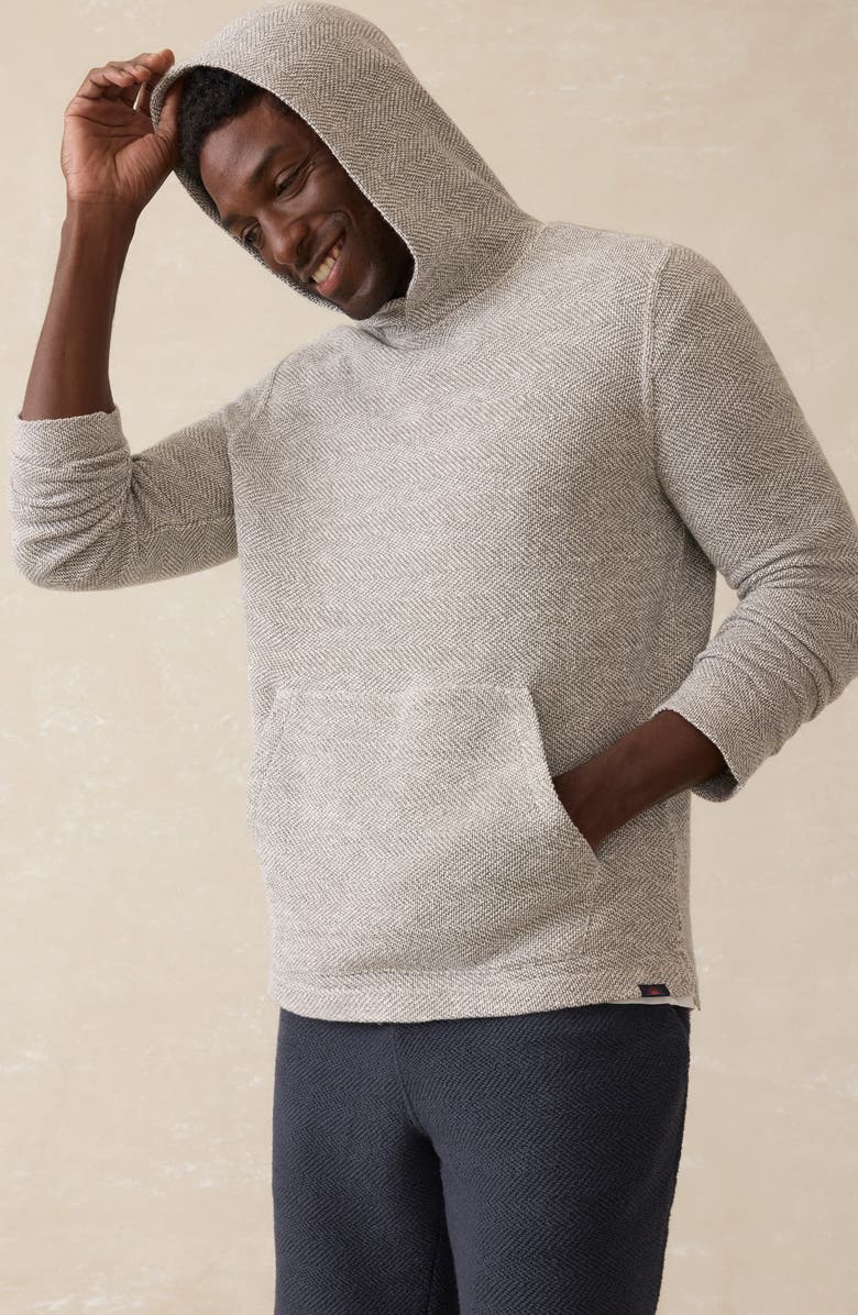 Faherty Whitewater Organic Cotton Blend Hoodie, Alternate, color, Grey Shell Loop