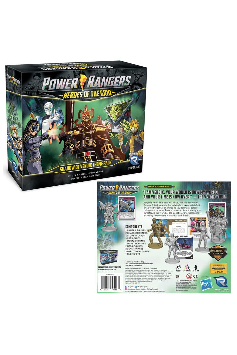 Power Rangers Heroes of The Grid Shadow of Venjix Theme Pack Expansion RPG, Alternate, color, Multicolored