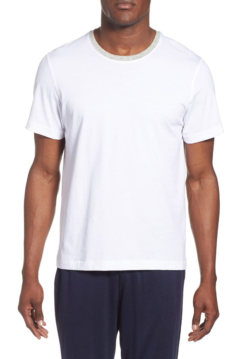 Crewneck Peruvian Pima Cotton T-Shirt, Main, color, WHITE