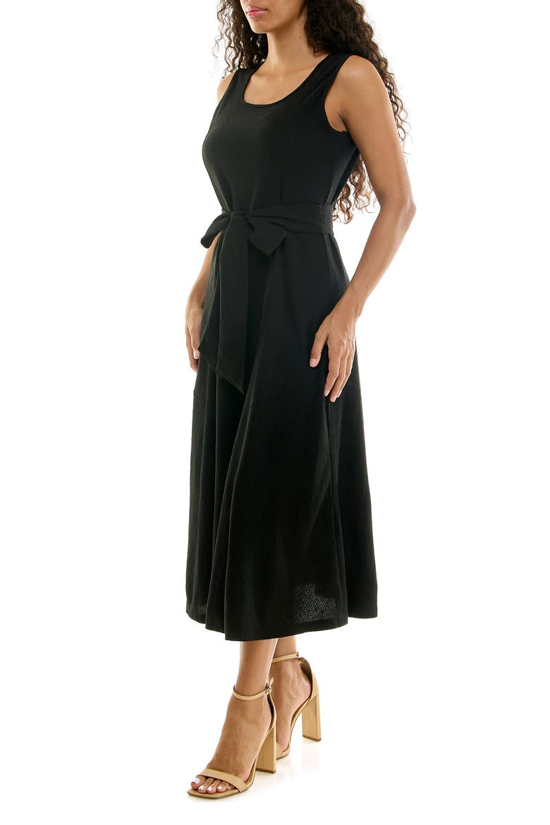 Sylvia Waffle Knit Midi Dress, Alternate, color, BLACK