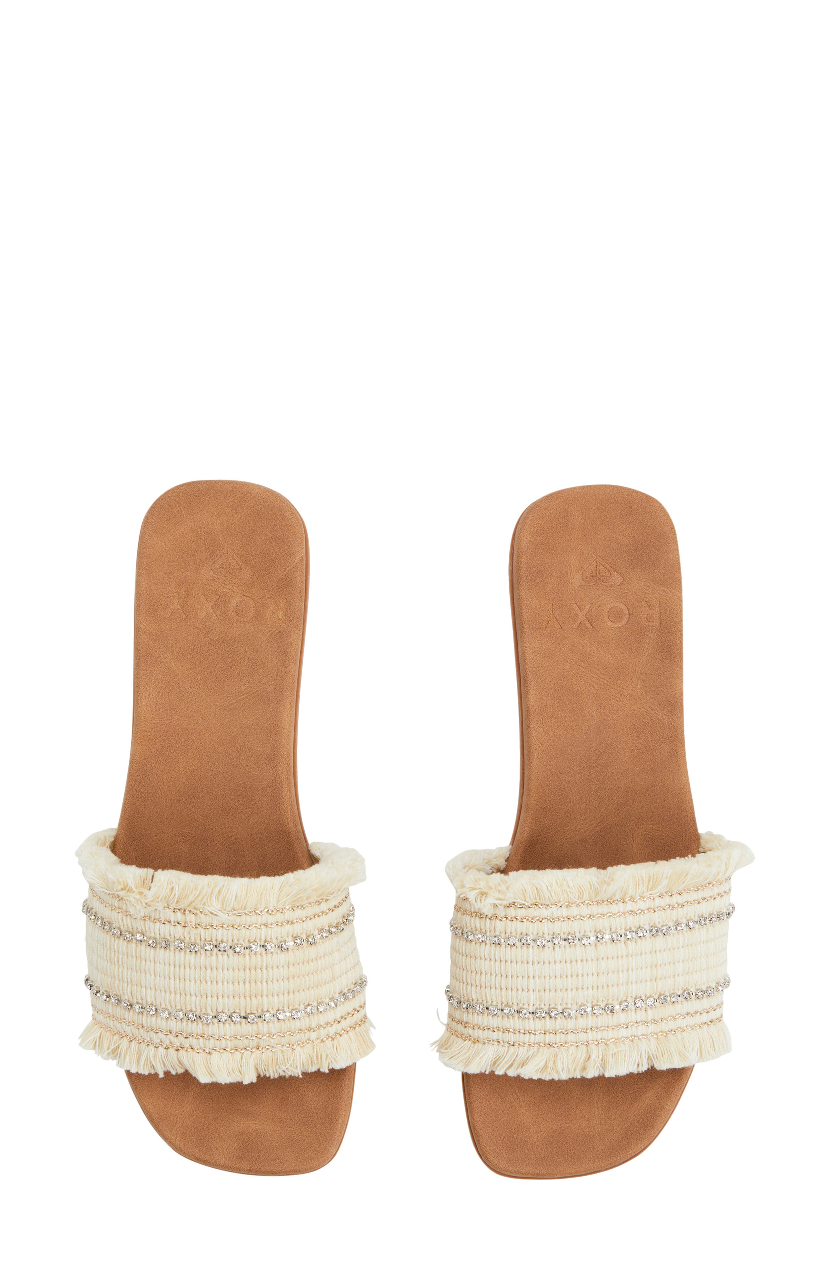 Roxy Positano Slide Sandal, Alternate, color, Natural