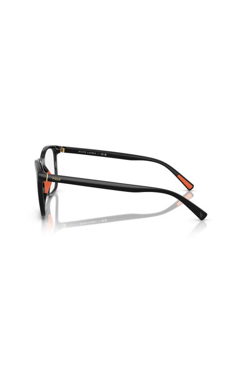 Polo Ralph Lauren 52mm Rectangle Optical Glasses In Black