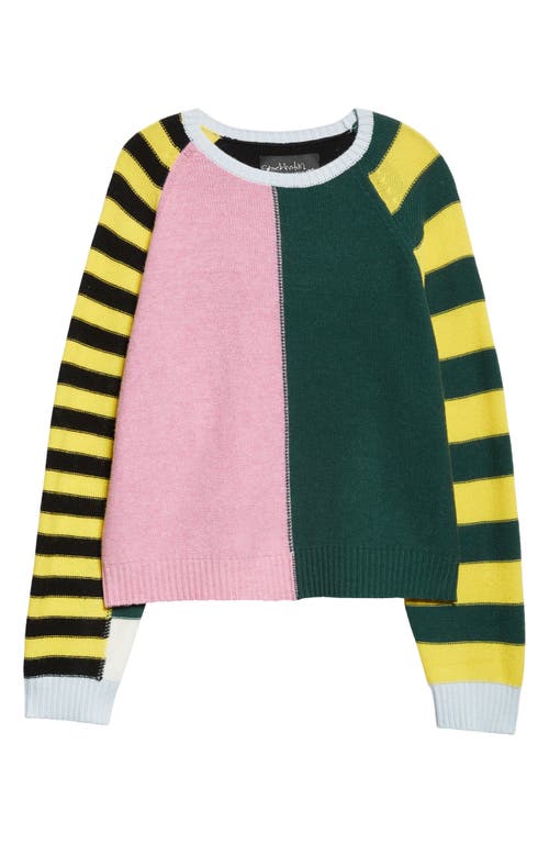 Stockholm Surfboard Club Jari Colorblock Merino Wool Blend Sweater In Pink Multicolor