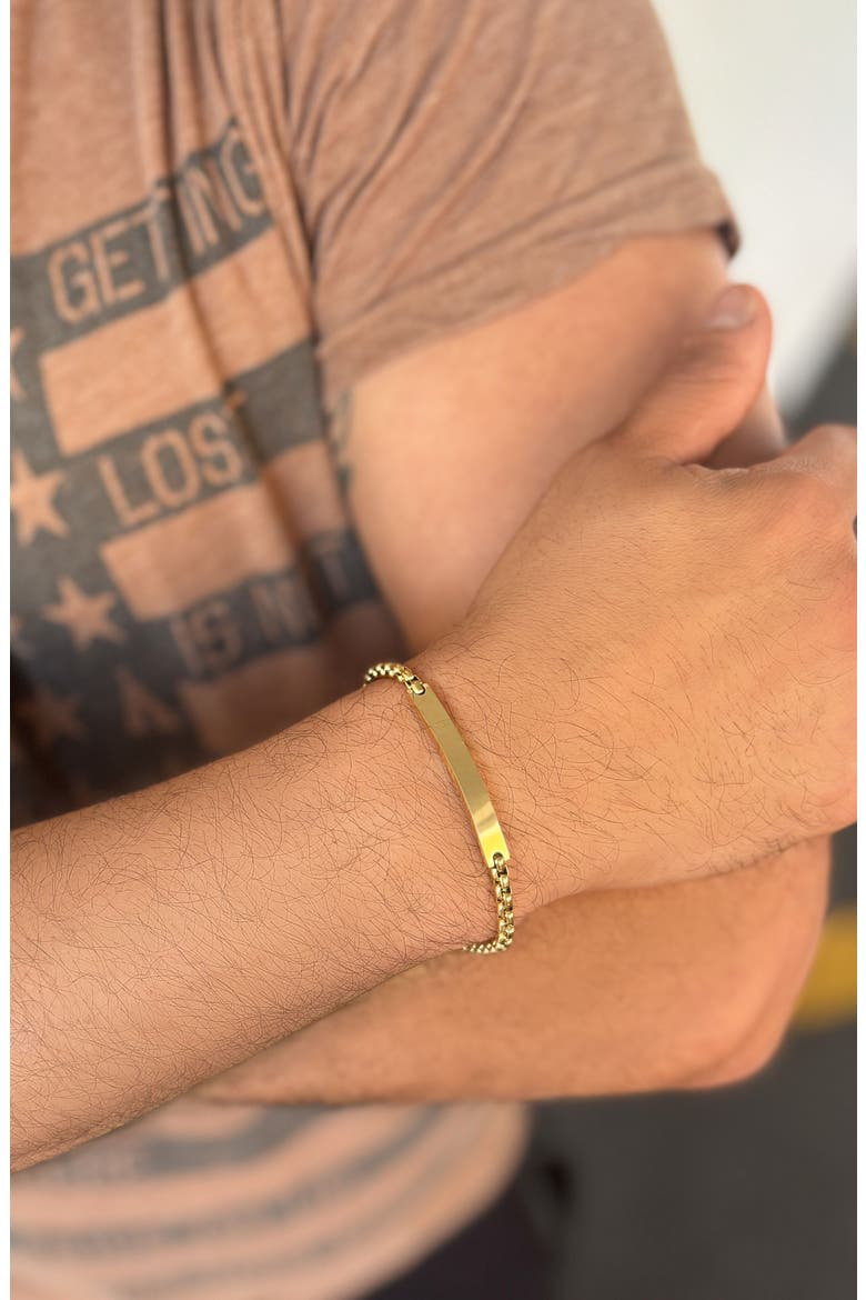 Men's ID Bar Bracelet, Alternate, color, GOLD