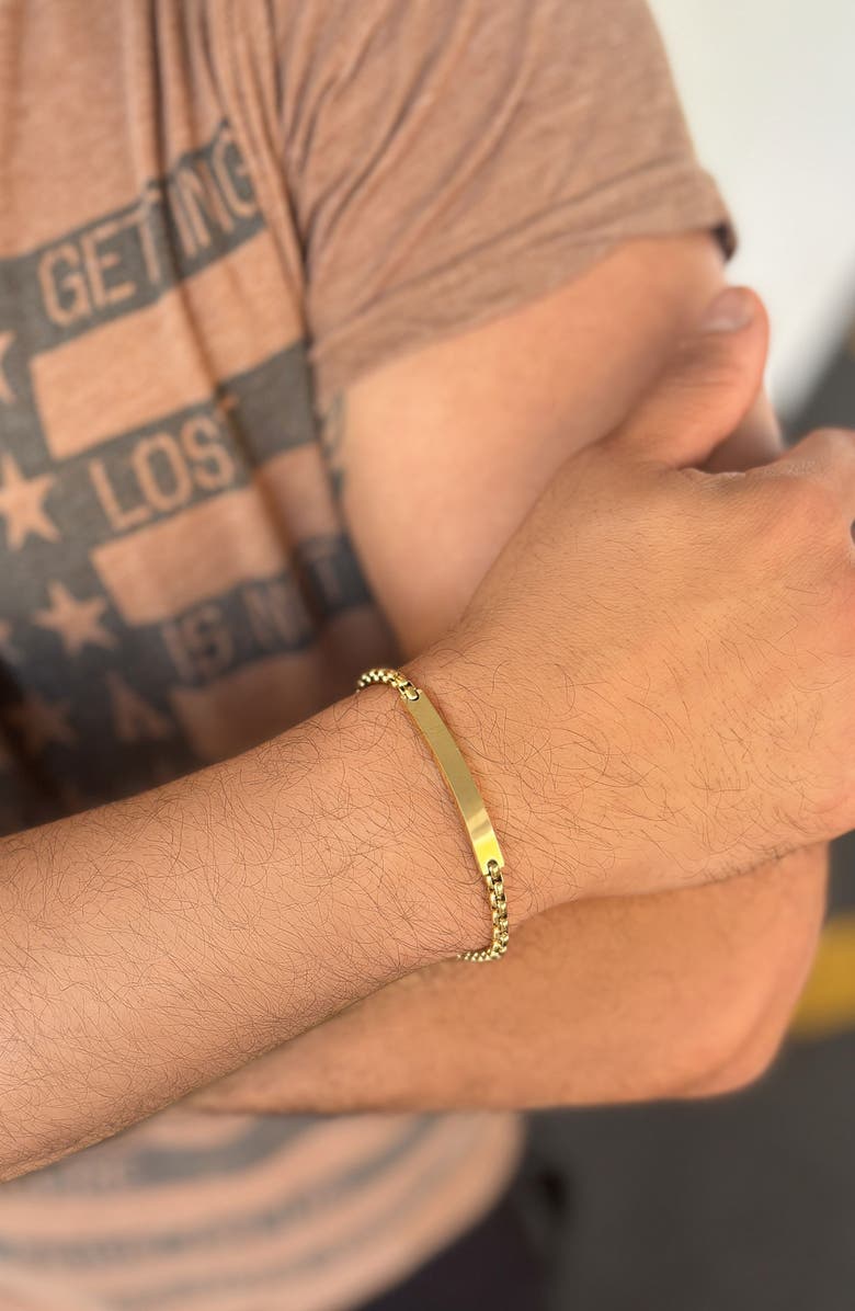 Adornia Men's ID Bar Bracelet, Alternate, color, Gold