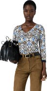 GERARD DAREL Liva V-Neck 3/4 Sleeve Knit Top