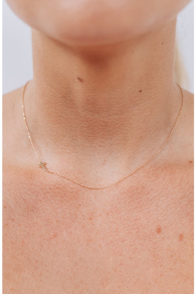 Love Letter Cross Pendant Necklace, Alternate, color, YELLOW GOLD