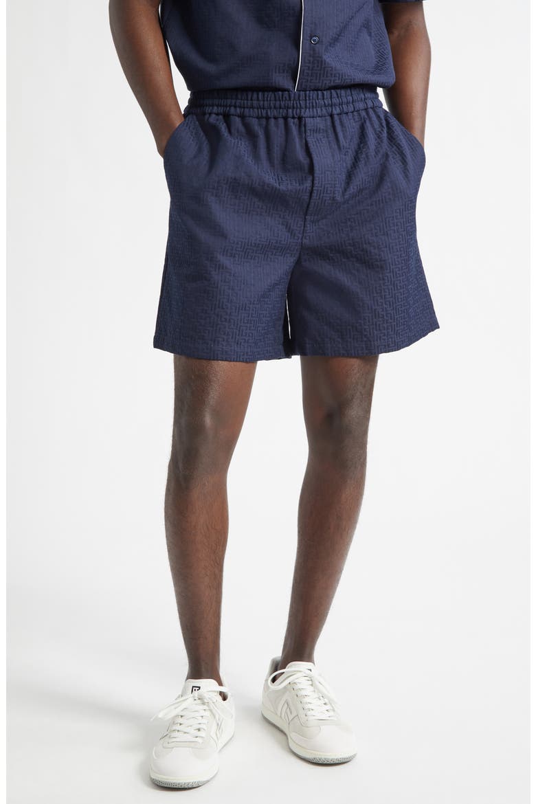 Small Monogram Jacquard Shorts, Main, color, 6UB MARINE