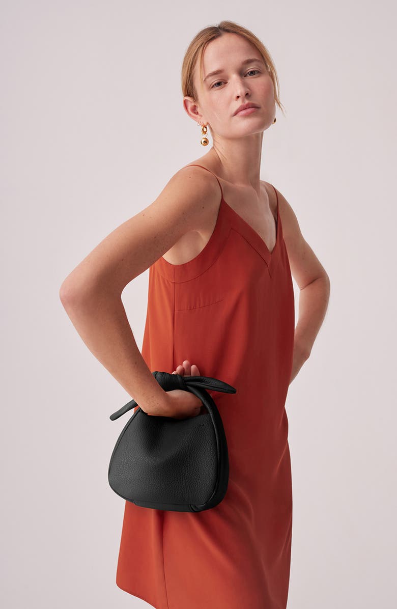 Cuyana Mini Bow Leather Top Handle Bag, Alternate, color,