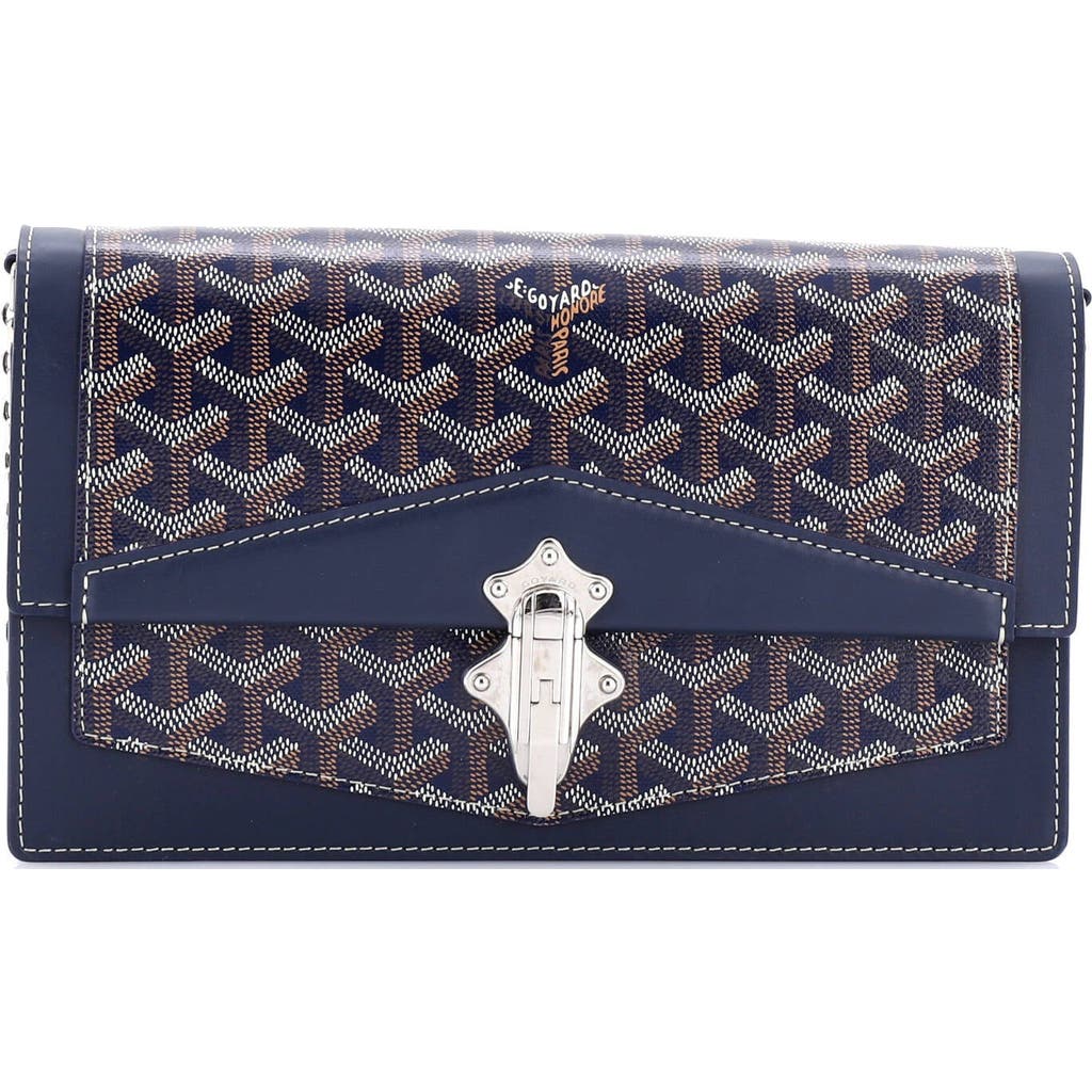 Pre-owned Goyard Goyard Duchesse Marie-caroline Bag Coated Canvas Small In Blue