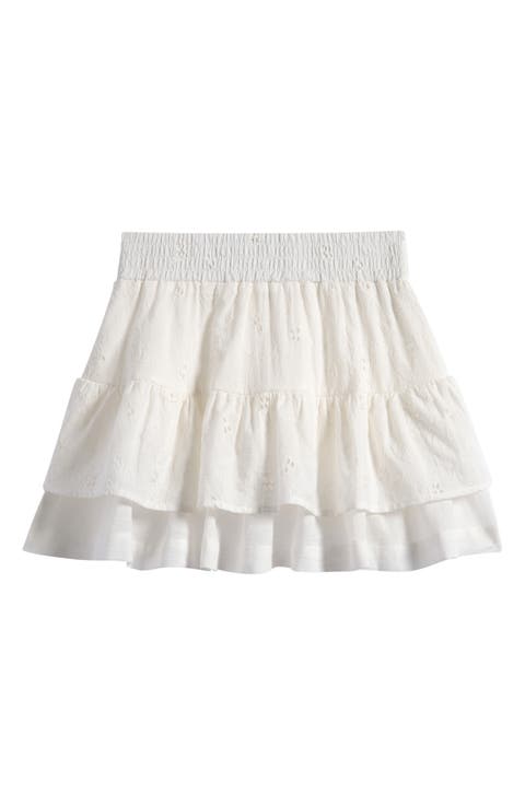 Kids' Eyelet Tiered Skirt