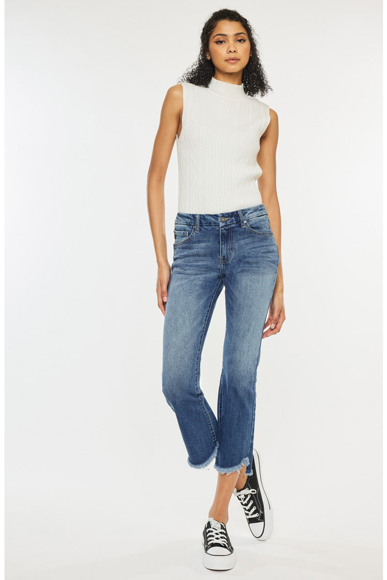 Aida Mid Rise Cropped Flare Jeans, Alternate, color, Medium Wash
