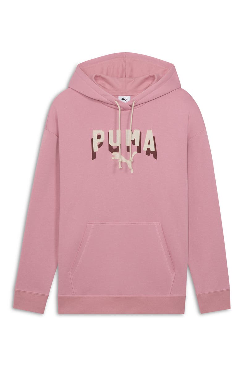 PUMA Essential Double Up Logo Hoodie, Alternate, color, Poised Pink