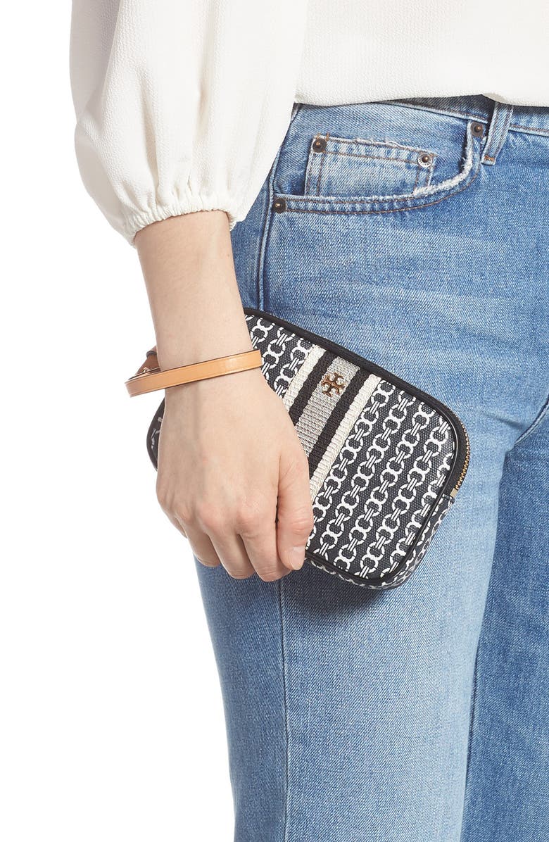 Tory Burch Gemini Link Canvas Wristlet, Alternate, color, 