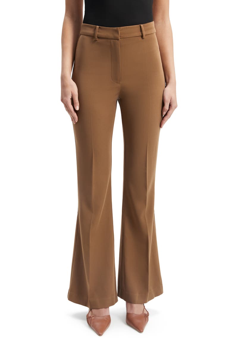 Halifax High Waist Flare Leg Pants, Main, color, CHOCOLATE