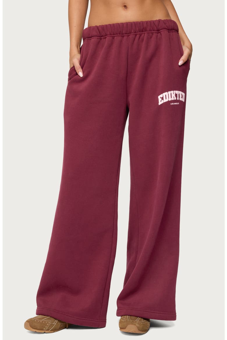 LA Relaxed Fit Sweatpants, Main, color, BURGUNDY