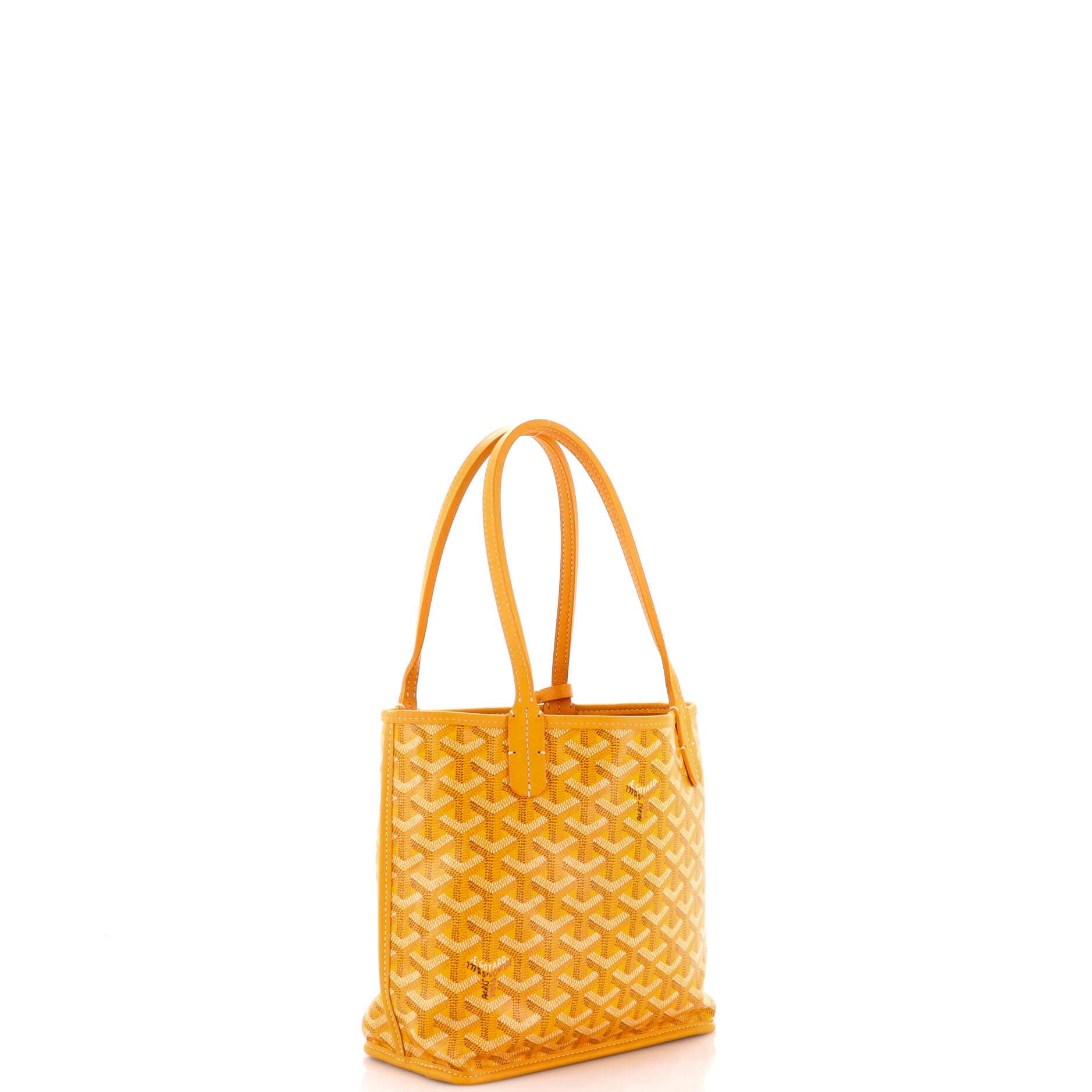 Pre-Owned Goyard Anjou Reversible Tote Coated Canvas Mini, Alternate, color, Yellow