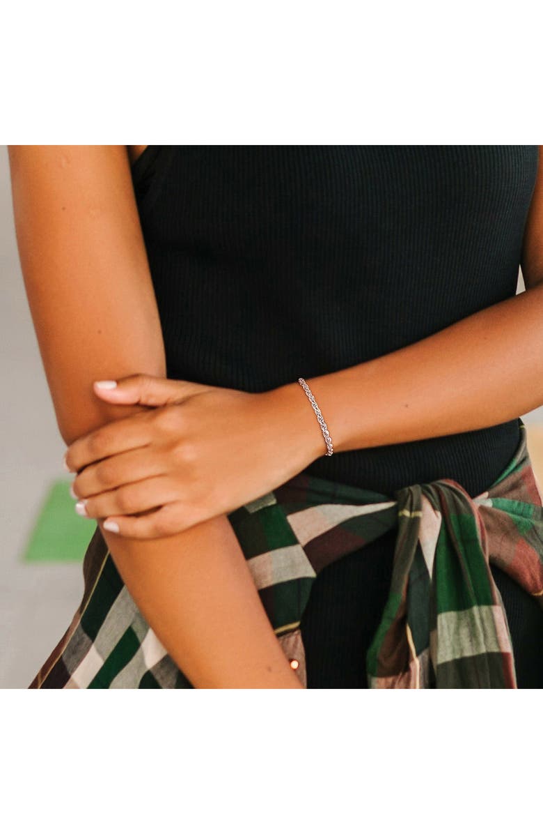 DELMAR Diamond Cut Rope Chain Bracelet, Alternate, color, Silver