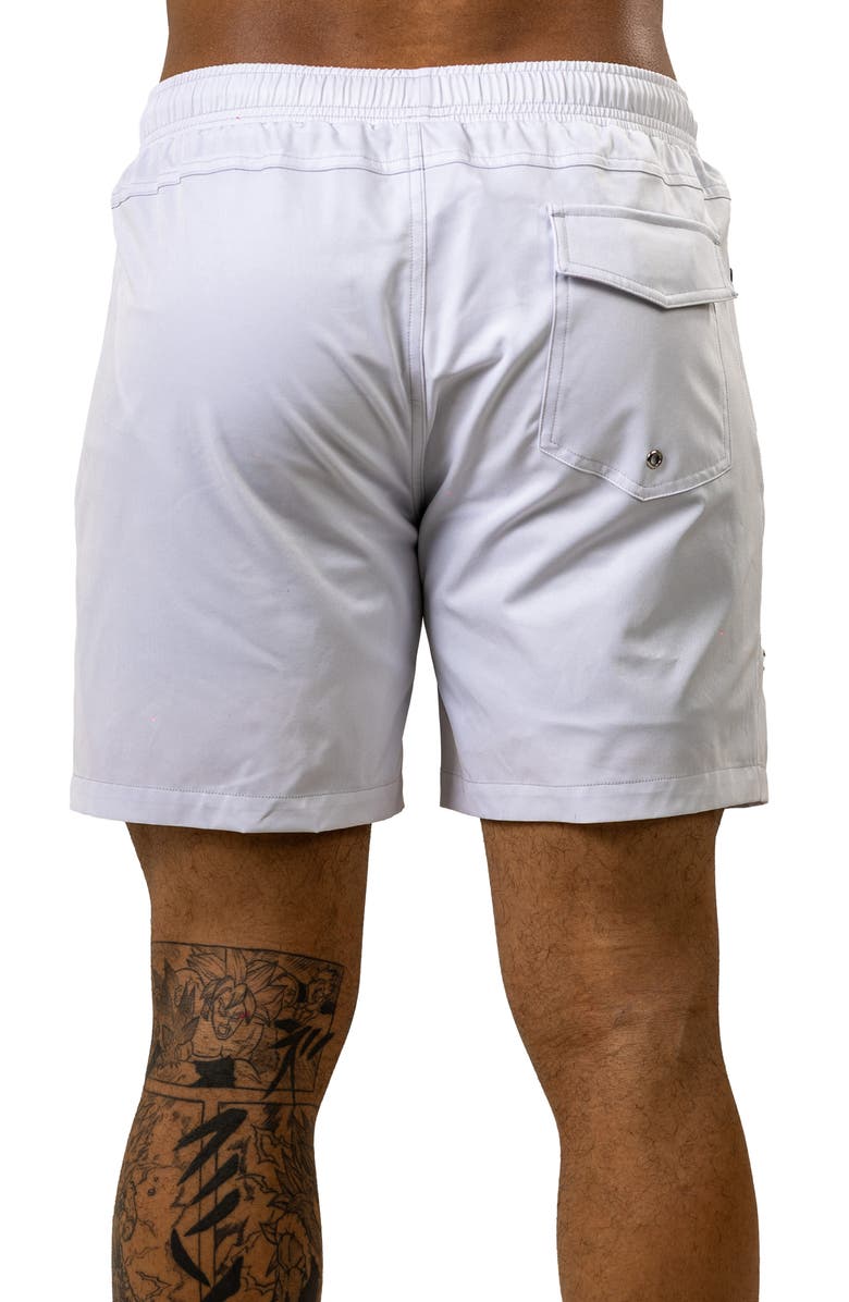 Maceoo Swim Marthyr Print Swim Trunks, Alternate, color, White