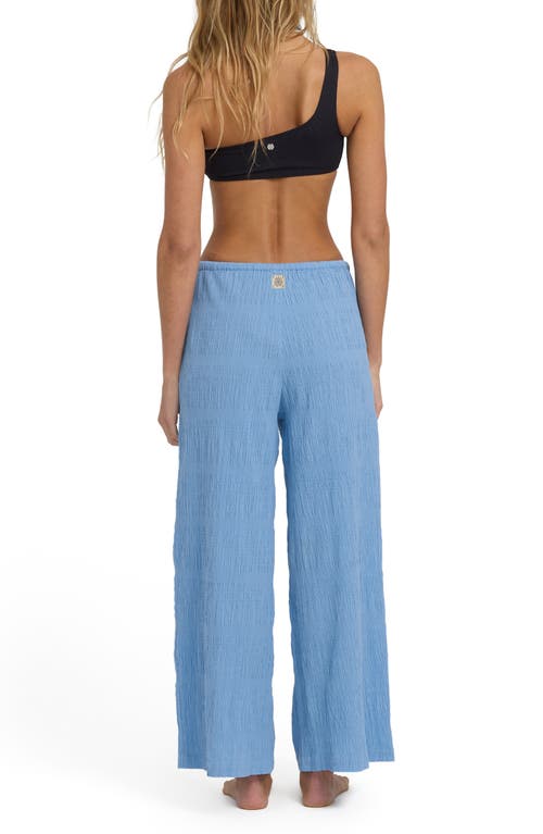 Billabong Laura Cotton Drawstring Waist Pants In Blue