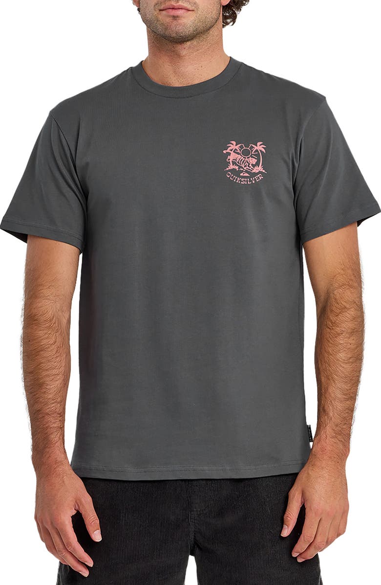 Quiksilver In the Wild Cotton Graphic T-Shirt, Main, color, Iron Gate