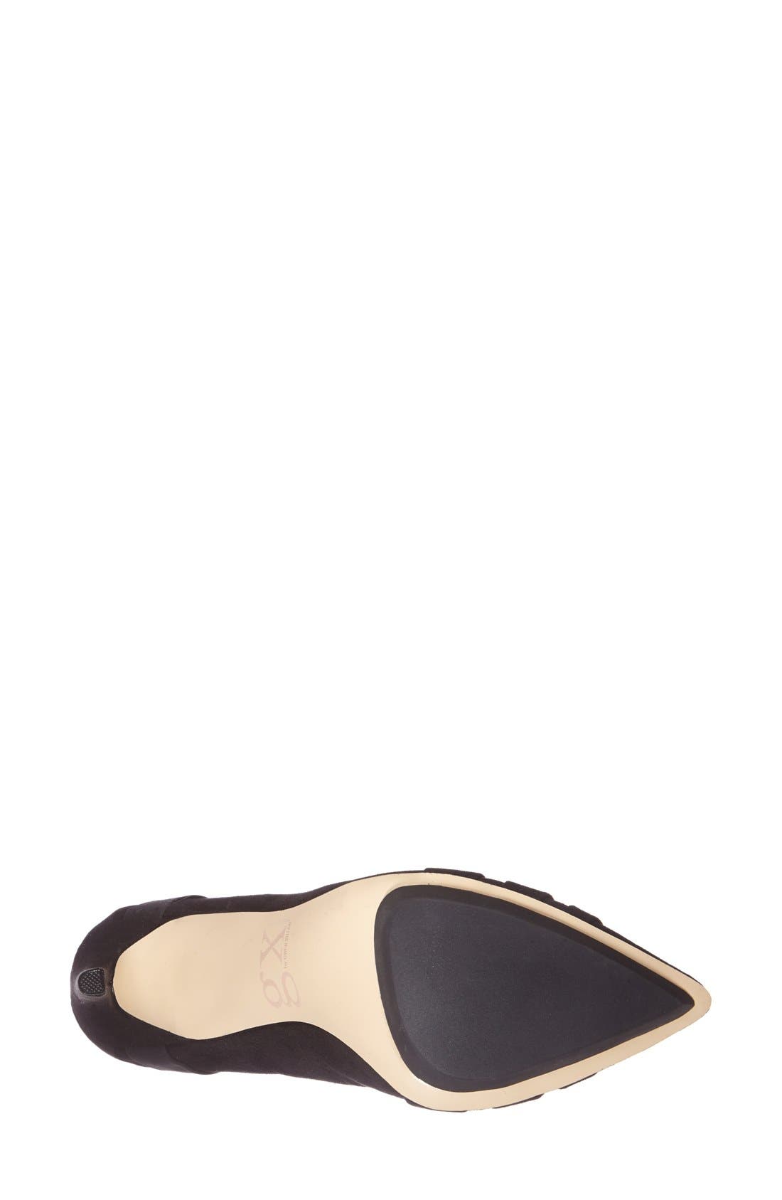 'Cage' Pointy Toe Pump, Alternate, color, BLACK/ BLACK