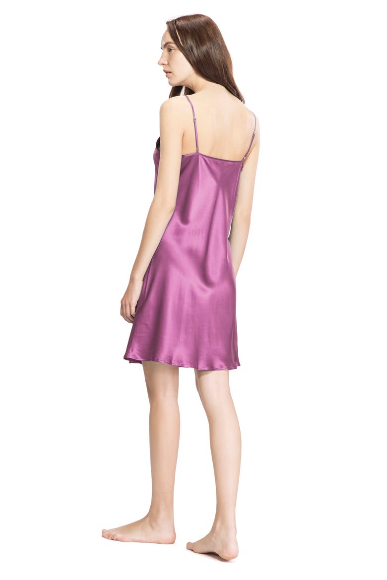 Women's Feminine Silk Chemise, Alternate, color, Violet