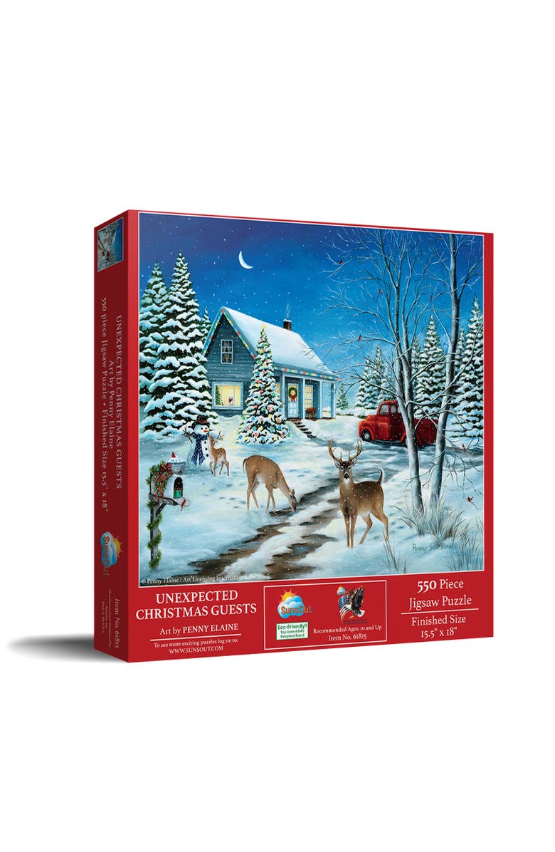 Sunsout Unexpected Christmas Guests 500 piece Jigsaw Puzzle for Adults, Main, color, Multicolor