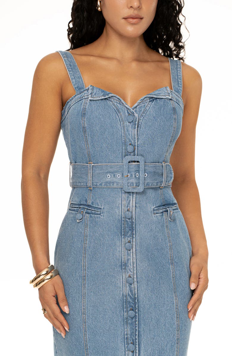 JLUXLABEL Celene Denim Maxi Dress, Alternate, color, 