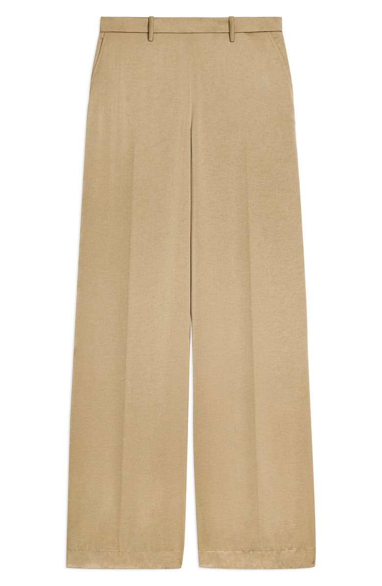 Theory Relaxed Satin Pants, Alternate, color, Mocha Taupe
