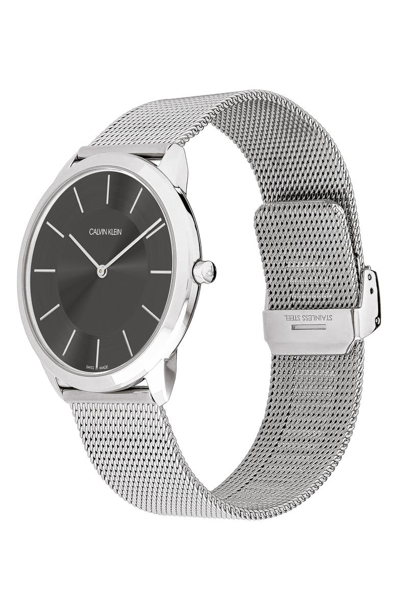 Calvin Klein Minimal Mesh Bracelet Watch, 43mm, Alternate, color,