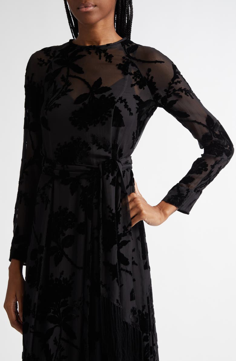 Zimmermann Floral Burnout Long Sleeve Dress, Alternate, color, 