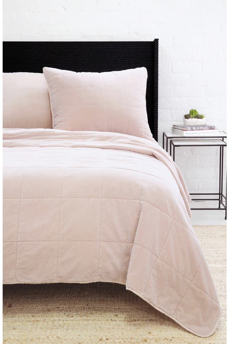 Amsterdam Velvet Cotton Big Pillow, Alternate, color, BLUSH
