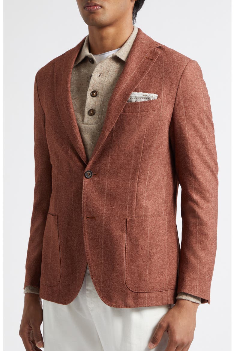 Slim Fit Pinstripe Wool & Cotton Blend Sport Coat, Alternate, color, 105 AMBER