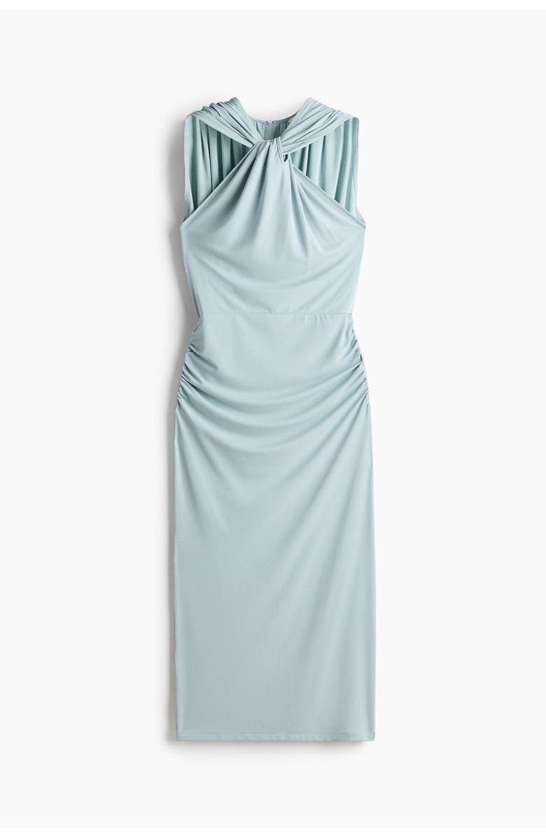 H&M Draped jersey dress, Alternate, color, Light Dusty Turquoise