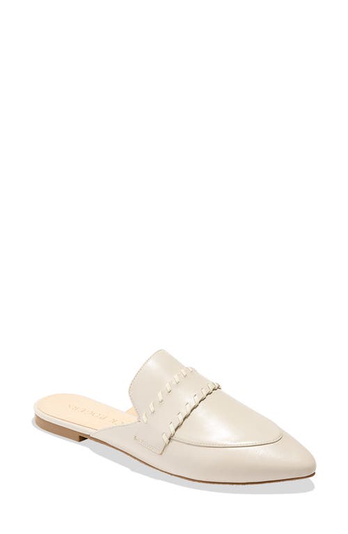 Jack Rogers Beacon Stitch Pointed Toe Mule in Pumice/Ivory 