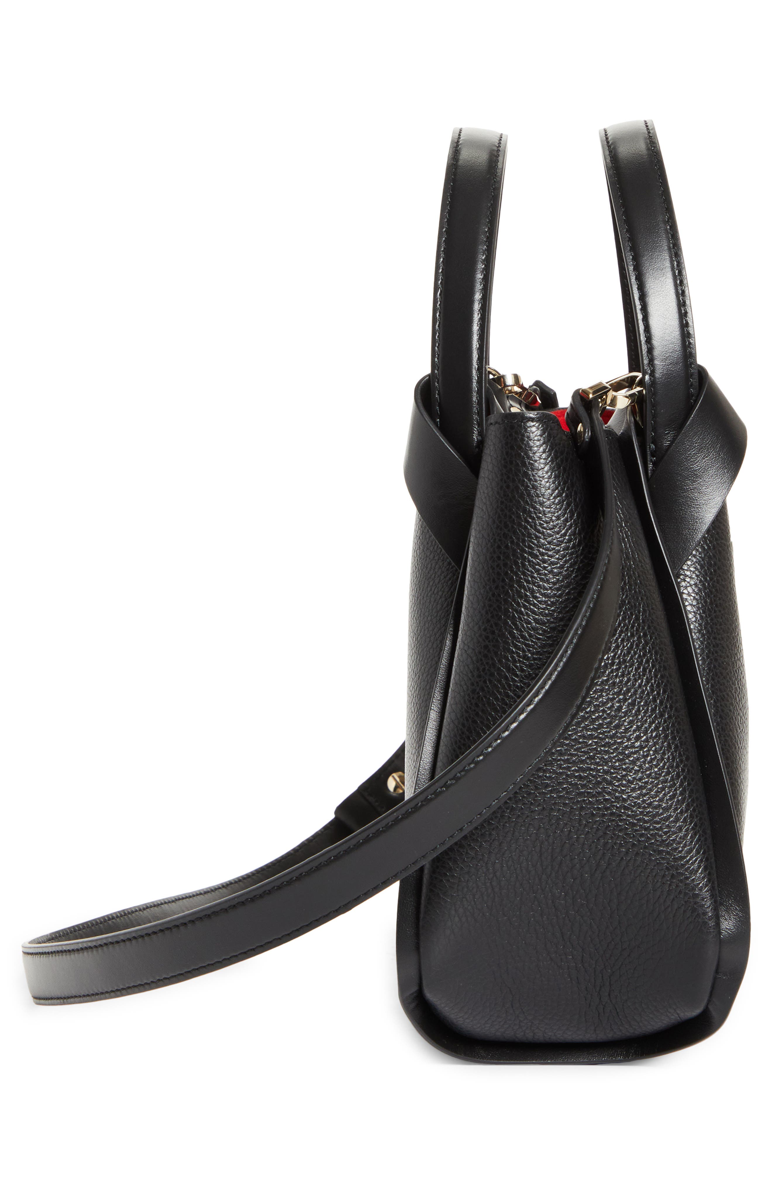 Christian Louboutin Mini Bettina Leather Tote, Alternate, color, Bk01 Black