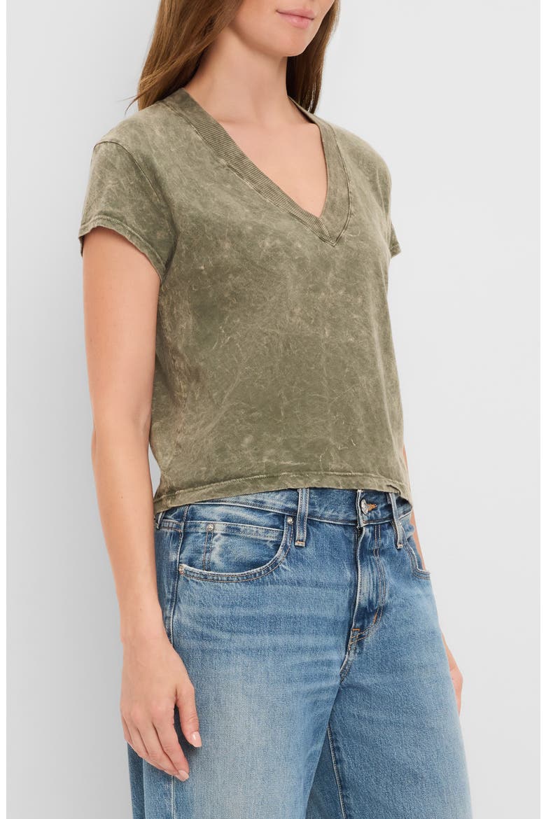 Harlan Cropped V-Neck T-Shirt, Alternate, color, CAPER